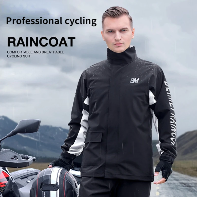 

New Men's Outdoor Raincoat Rainpants Suit Split Motorcycle Riding Hiking Raincoat Adult Impervious/Waterproof Poncho Suit