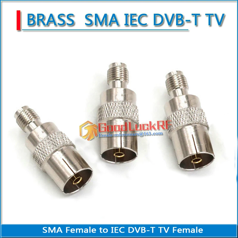 Kit set TV IEC DVB-T PAL Female to SMA Female Socket SMA Male to TV IEC Female Plug Nickel Plated Straight RF Adapters Connector