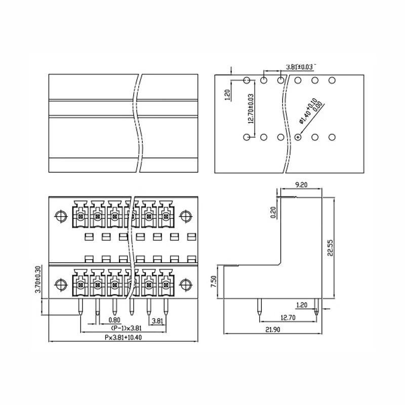 100PIN 15EDGRTM 3.5mm 2P ~ 24P PCB PLUG-IN TEMINAL BLOCKS KF2EDGRTM MCD1.5-GF-3.5 CONTACTOR