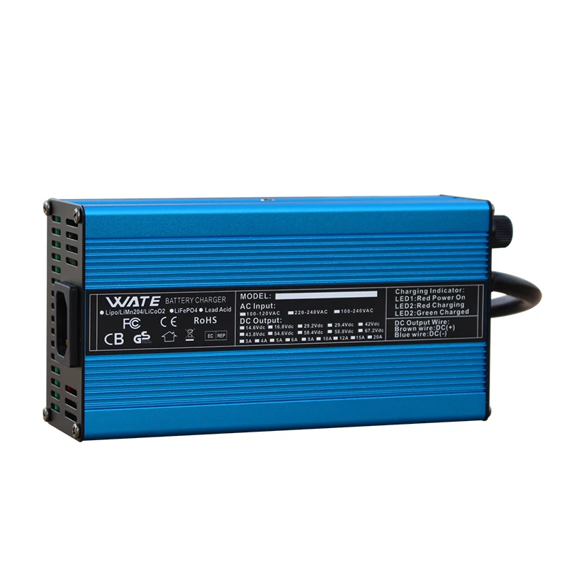 Ładowarka 54,6V 10A 13S 48V do akumulatorów Li-ion Lipo/LiMn2O4/LiCoO2, aluminiowa obudowa z wentylatorem — zdjęcie produktu 7