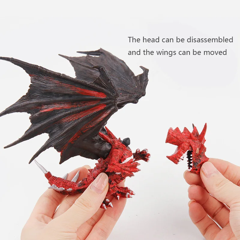 Kids Dinosaur Monster Model Figure Toys 3D Flying Dragon with Wings for Boys Gift Desktop Ornaments