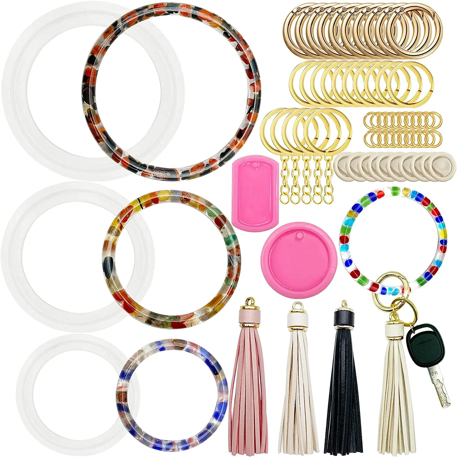 

Diy Crystal Drop Glue Epoxy Cake Tool Bracelet Bracelet Key Chain Silicone Mold