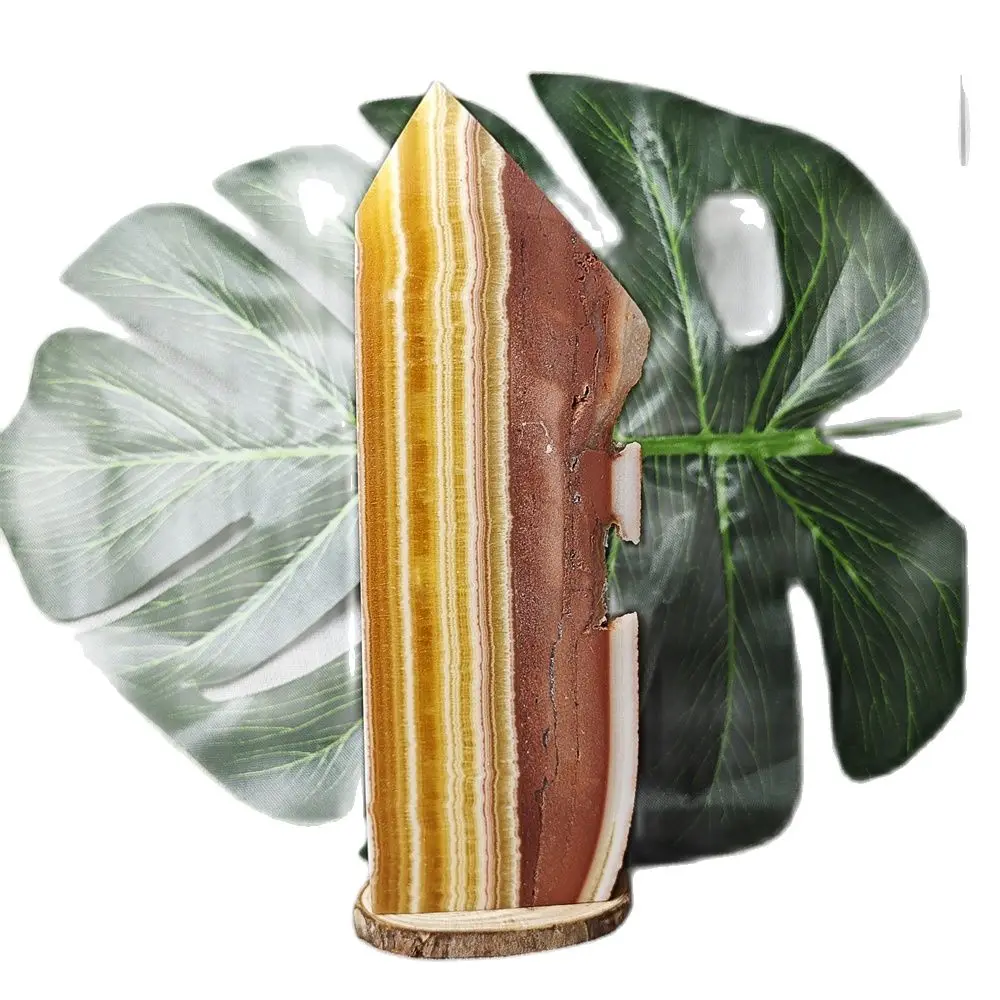 Dziwna wieża naturalny Topaz oryginalna okazy minerałów Geode skała żółty kalcyt dekoracja domu czary ołtarz duchowy