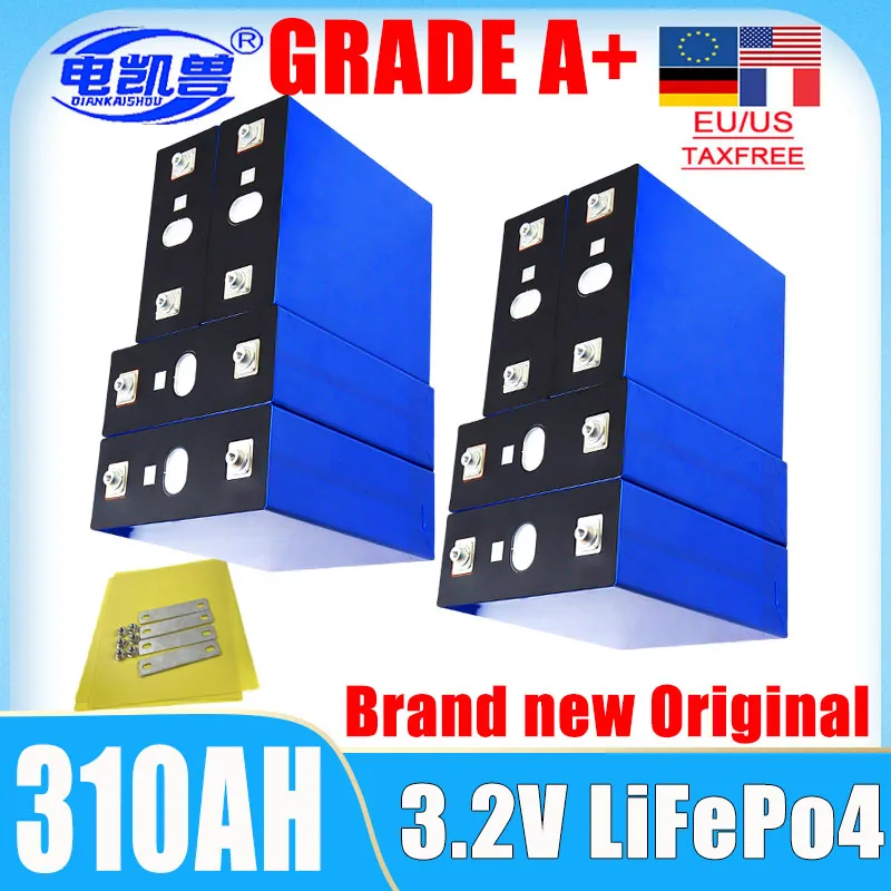 

8pcs original new 3.2V 310Ah LifePO4 battery DIY 24V suitable for outdoor electric boat RV solar storage rechargeable battery