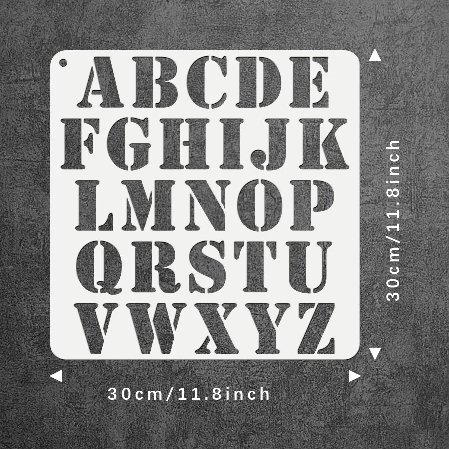 1PC 11.8inch A-Z Capital Letter Stencil Alphabet Template for Wall Painting Wood Signs Home Decor Fabric DIY Projects