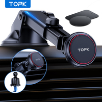 TOPK Car Phone Holder Magnetic 3 in 1 Mount Dashboard Windshield Air Vent Strong Suction Cup Stand Ultra Stable for All Phones