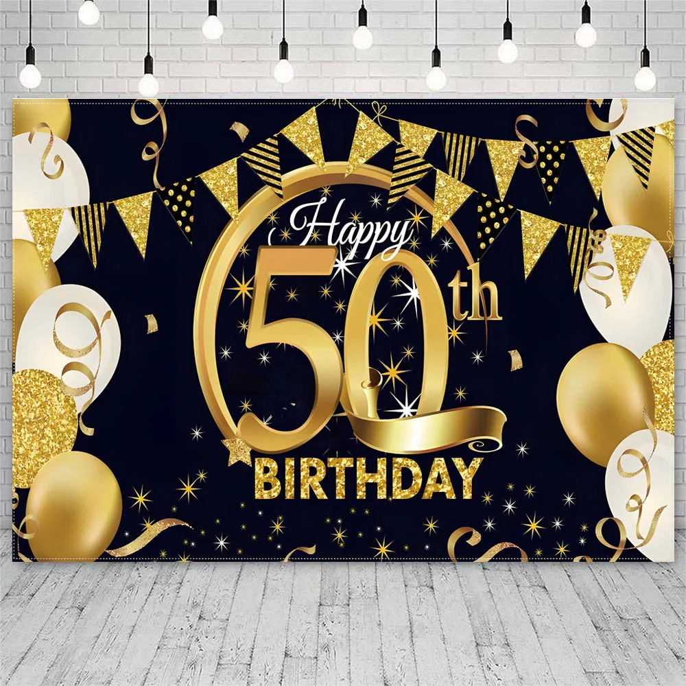 Pancarta de feliz cumpleaños, decoración de fondo de fotografía, suministros de fiesta de cumpleaños de 50 años, pancarta de fondo, foto, 30, 40, 60