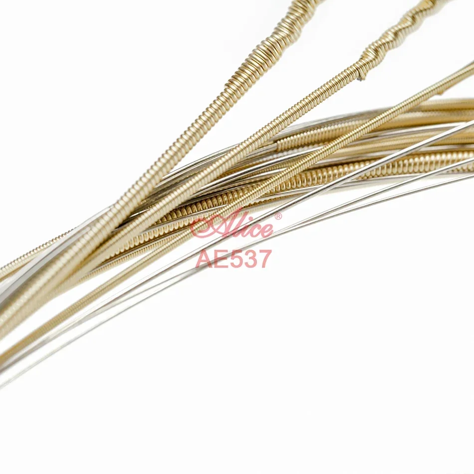 Alice AE537 Electric Guitar Strings Brass Color Plated Alloy Winding Hexagonal High-carbon Steel Core Performance Strings