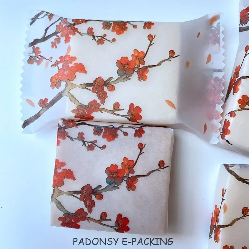 Chinese Flower 80% Transparent Paper Gift Wrapping Handmade Soap Wrapping Wax Paper ECO Friendly