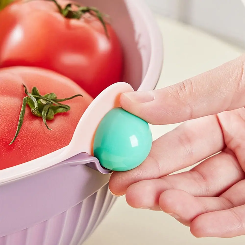 

Double Layer Fruit Drainer Basket Set Creative Round Vegetable Washing Basin Space-Saving Sturdy Washing Bowl Fruit Strainer