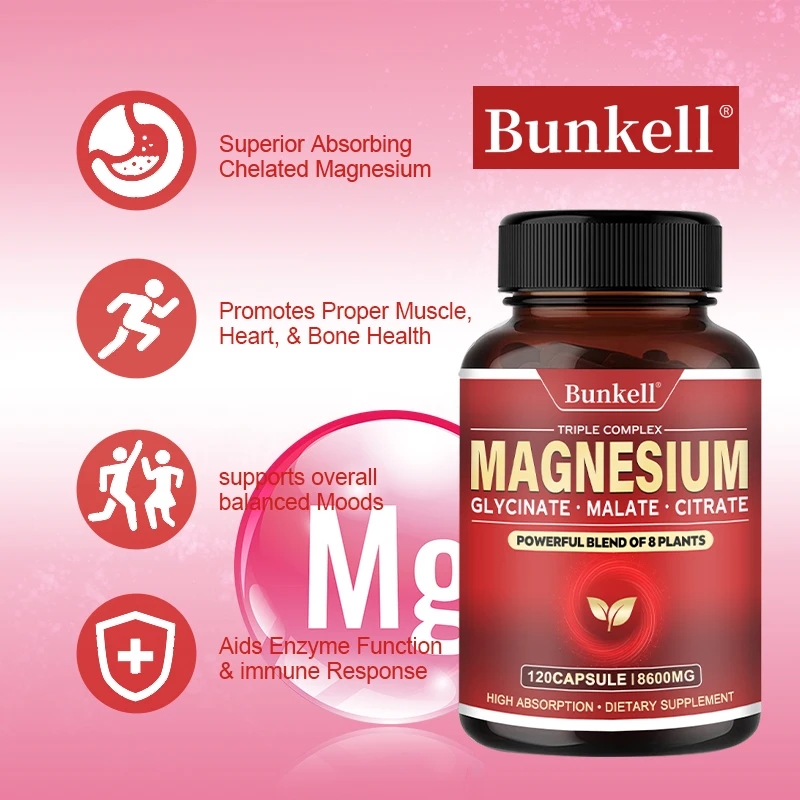 Magnesium Complex Supplement for Bones, Muscle, Recovery, Energy, Vegan, Non-GMO