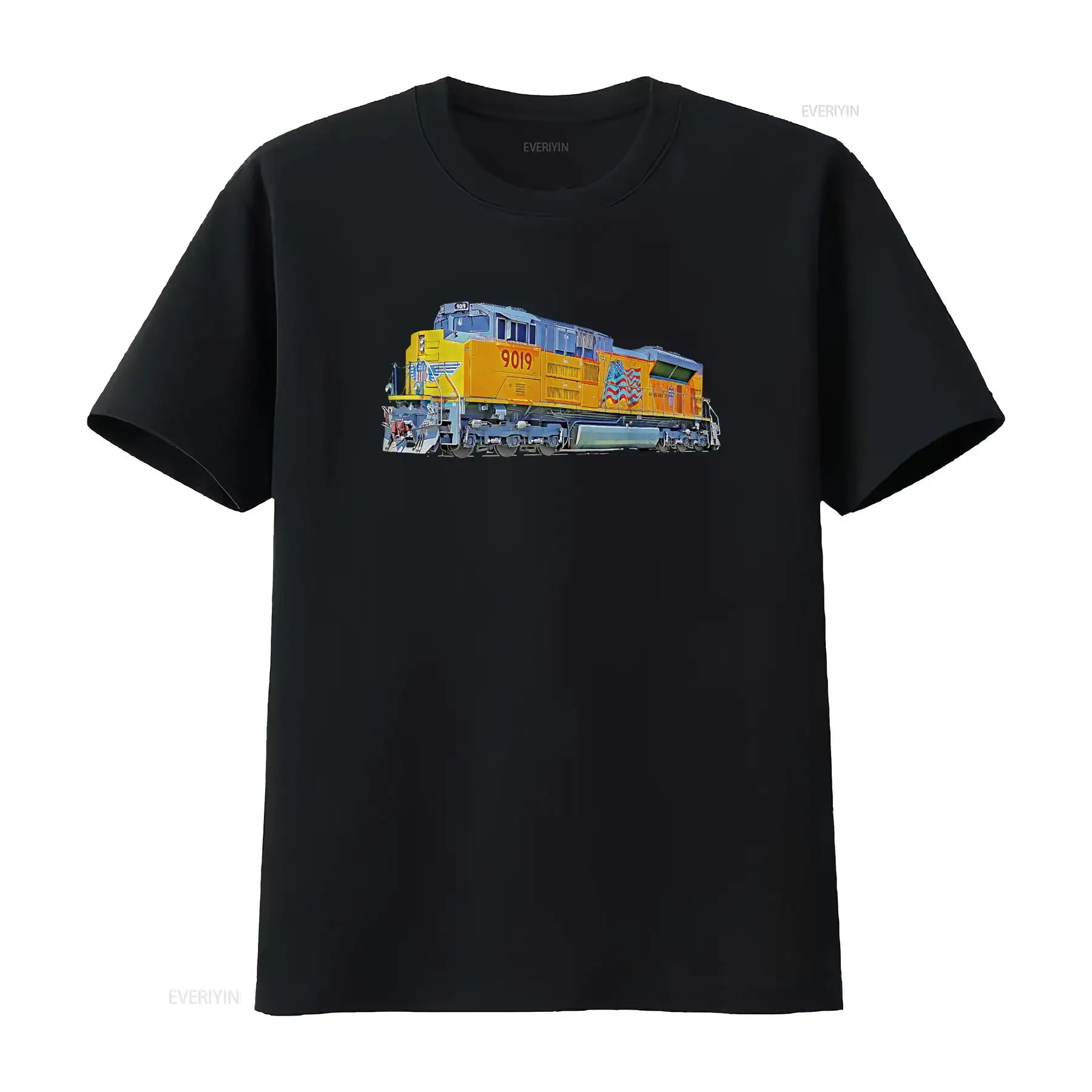 Freight Train Union Pacific Engine T Shirt vintage Washed Stylish fashion Comfortable streetwear graphic Stretched Breathable