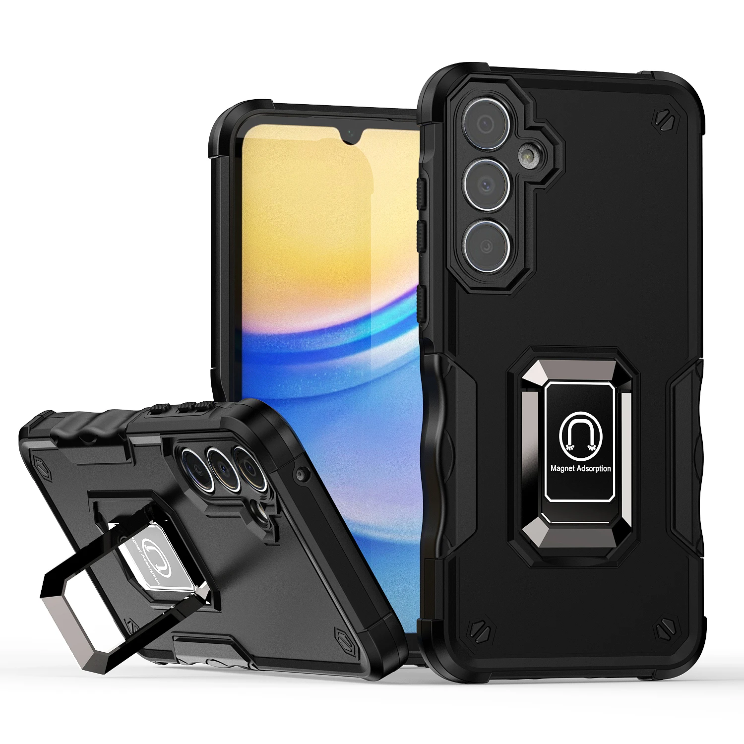 

Case For Samsung A15 A55 A05S A06 A16 A24 A35 3G M21 M30S Shockproof Camera Protective Kickstand Holder Built-in Magnetic Cover