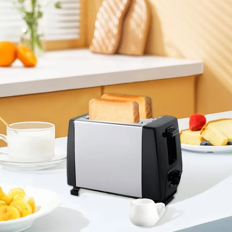 Bread toaster, household breakfast toaster - multifunctional toaster bread heater