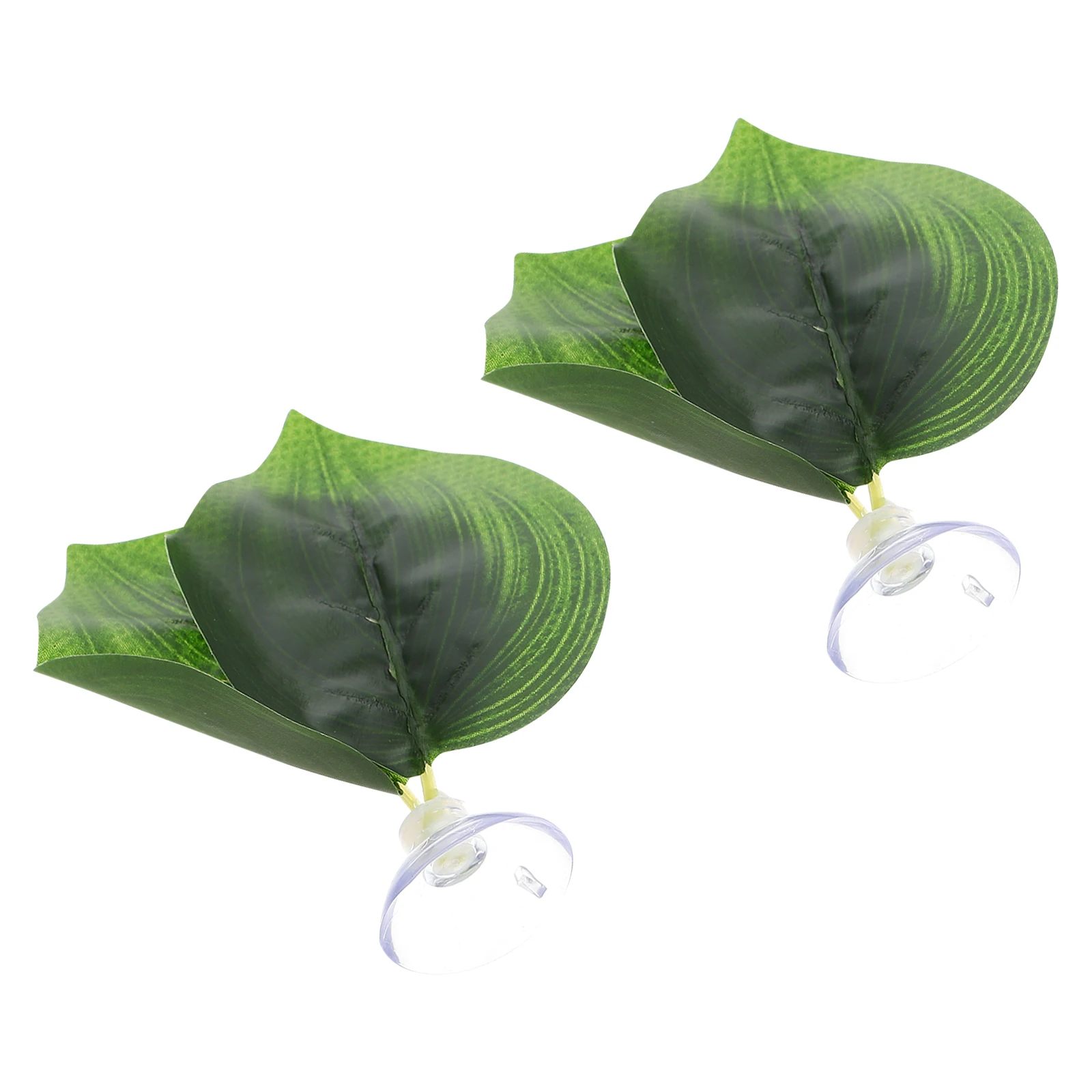 

2 Pcs Artificial Leaves Plastic Plants Decorative Aquarium Fish Tank Reptile Case Lifelike Green Hide Place Home Office