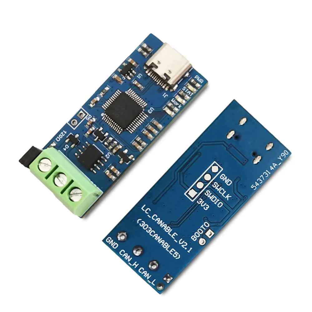 Type-C USB to CAN Module Supports CAN FD CAN Bus Analyzer V2.0 With 3 Color LED High-Performance STM32G4 Series Microcontroller