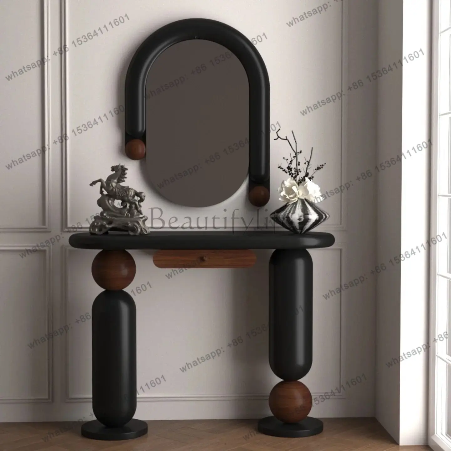 

Medieval solid wood entrance table, living room, home retro style entrance hall entrance table