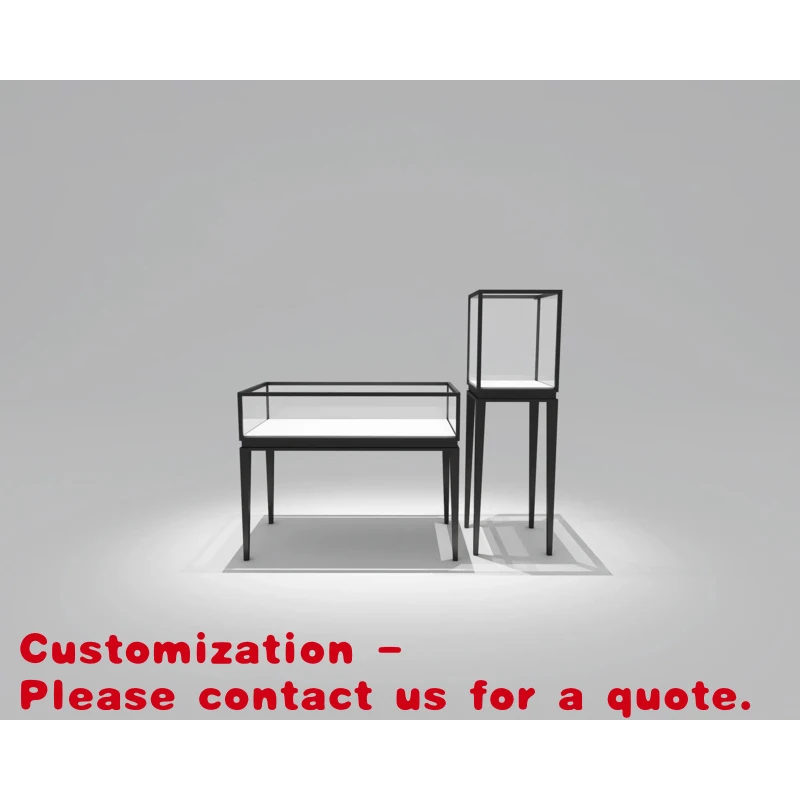 custom.Counter Jewelry Display Cabinet, Light Luxury Stainless Steel, High Transparency Glass & LED