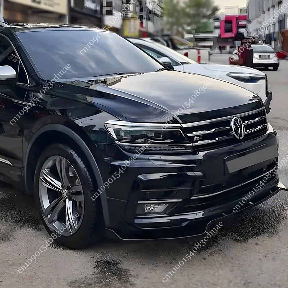 3pcs Front Bumper Lip Splitter for Volkswagen Tiguan MK2 R Line Pre-facelift 2016-2020 Gloss Black Spoiler Body Kit Tuning Mods