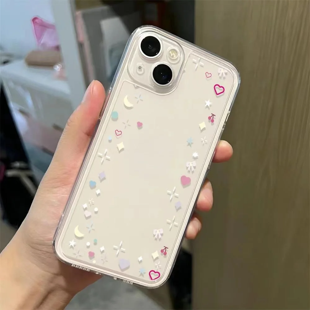 Fashion Love Full Screen Star Phone Case For IPhone 15 12 13 14 11 Pro Max X Xs Xr 7 8 Plus Silicone Shock-Resistant Soft Cover