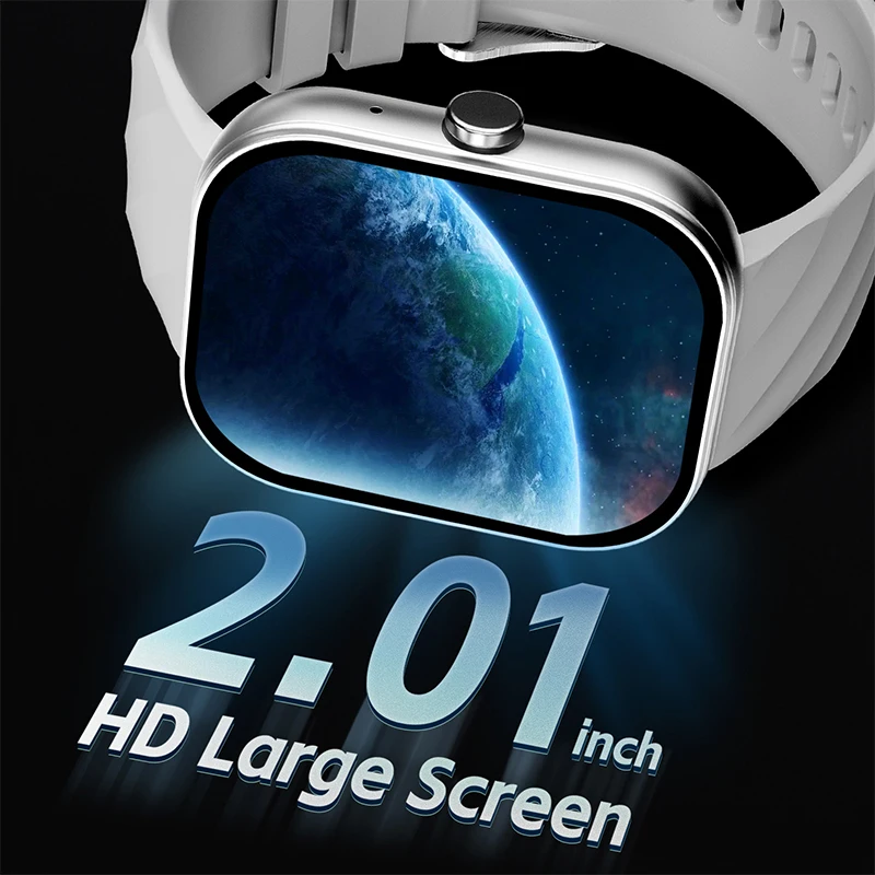 ساعة ذكية مع شاشة كبيرة عالية الوضوح تعمل باللمس بالكامل والتي يمكنها التقاط الصور عن بعد وتبديل أنماط الاتصال الهاتفي