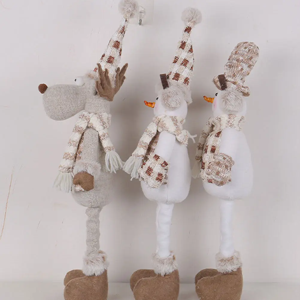 

Christmas Stuffed Sharp Hat Snowman Soft Decoration Desktop Ornament Xmas Party Decoration Unique Holiday Tabletop Decor