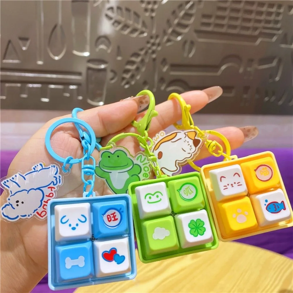 Cartoon Keyboard Keychain DIY Keyboard Keys Button Mini Animal Keychain Pass The Time Relief Stress Mechanical Keyboard Tester