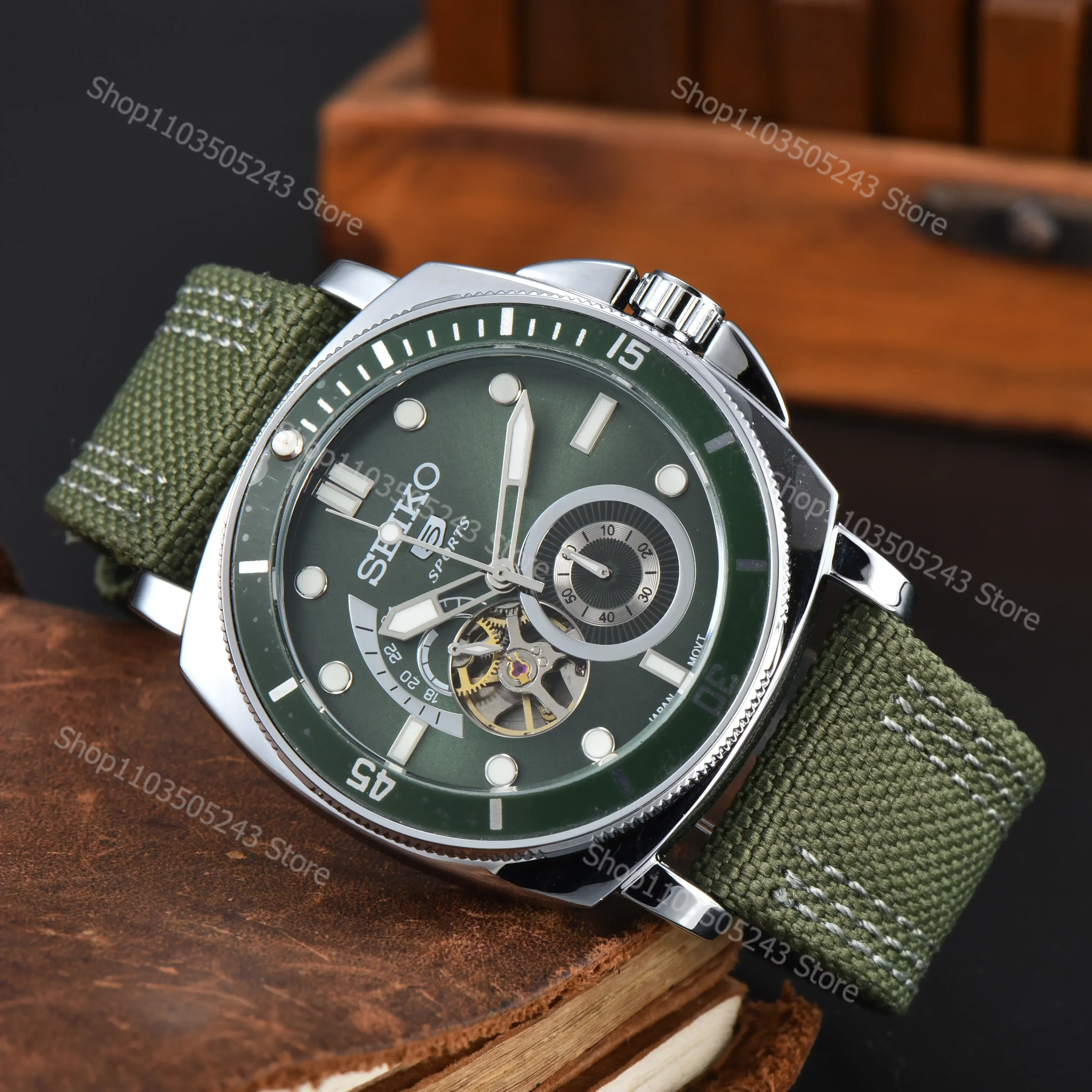 Original SEIKO 5 Mechanical Watch Automatic Watch Men\'s Canvas with Luminous Men\'s Watch Luxury Fashion Ladies Watches