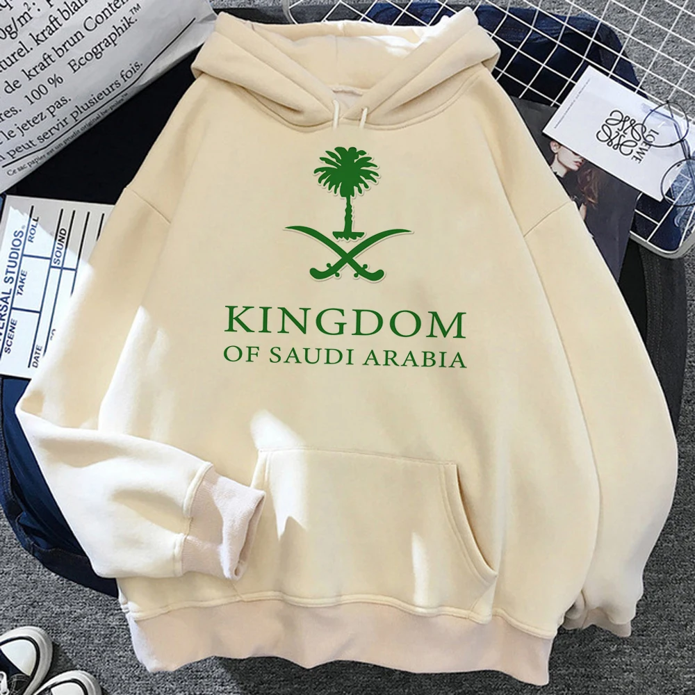 Kingdom of Saudi Arabia Hoodies Women Graphic Vintage Fleece Long Sleeve Top Tracksuit Sweater Women Fleece Pulls