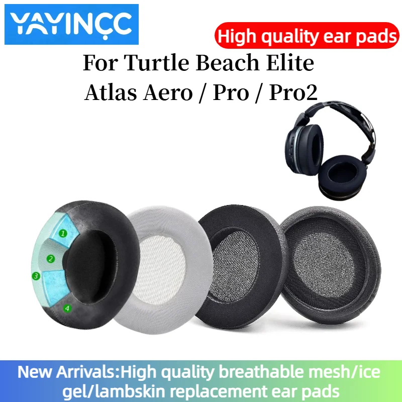 

YAYINCC Ear Pads For Turtle Beach Elite Atlas Aero /Pro /Pro2 Headphones Headset Replacement Ear Pads Cups Memory Foam Cushions