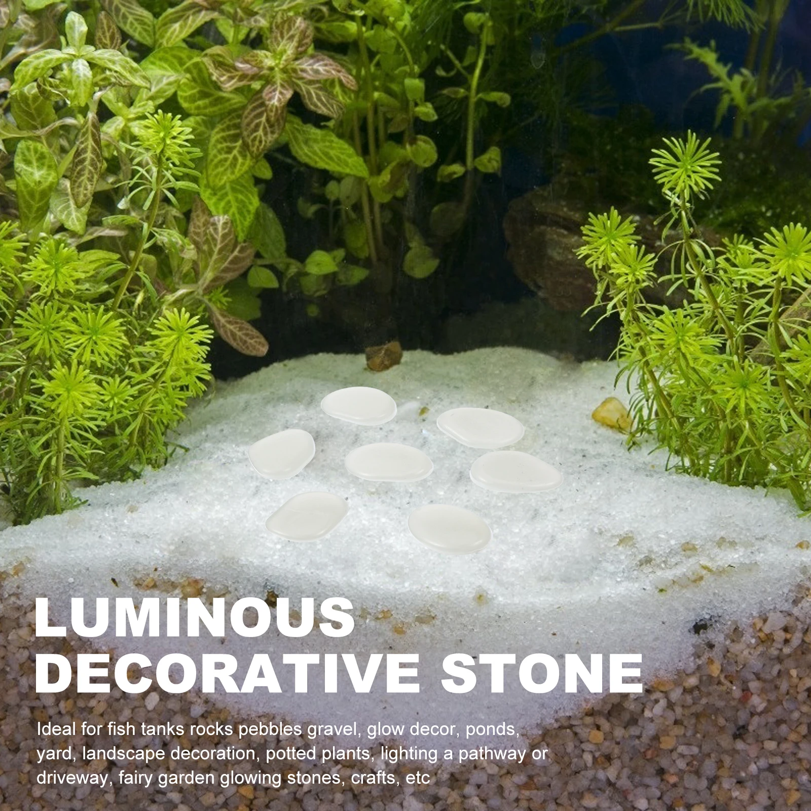 

100 Pcs Luminous Stone Aquarium Rocks Decorations Gravel Landscape Glowing Long Powder Stones