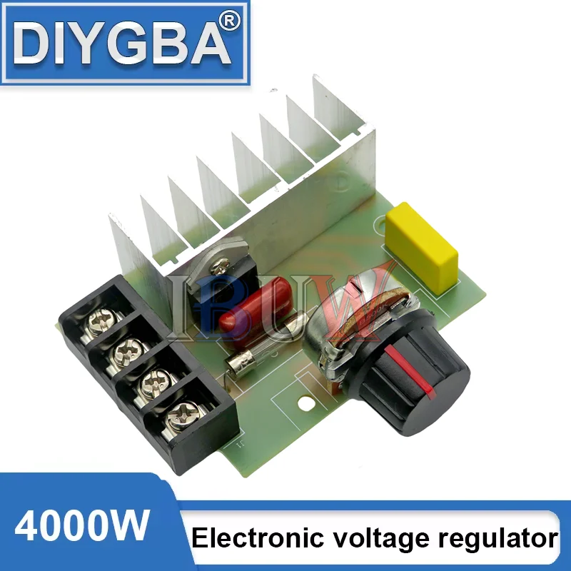 Electric Voltage Regulator 4000W AC SCR 0-220V Motor Speed Controller Dimmers Dimming Speed With Temperature Insurance