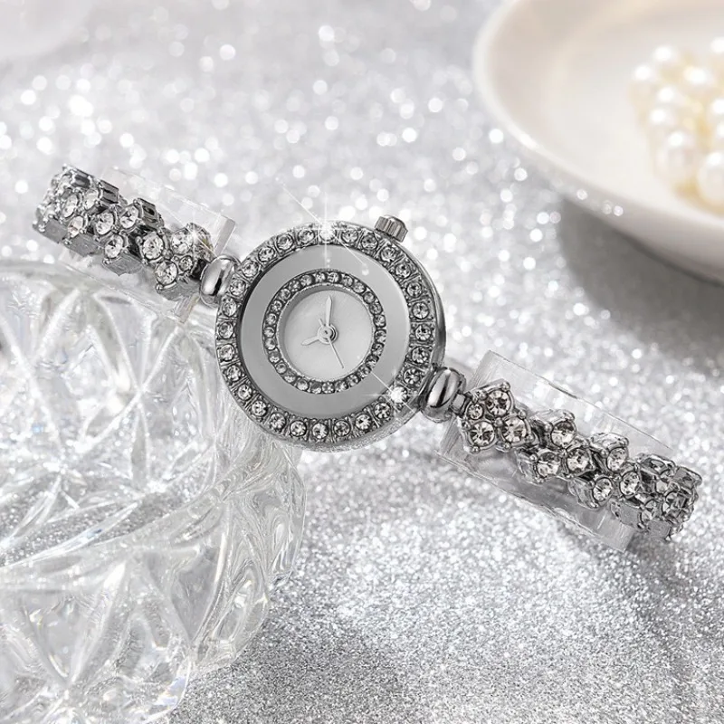 Relojes de Mujer con diamantes de imitación a la moda para Mujer y niña, Reloj de pulsera de cuarzo elegante y exquisito, Reloj para Mujer