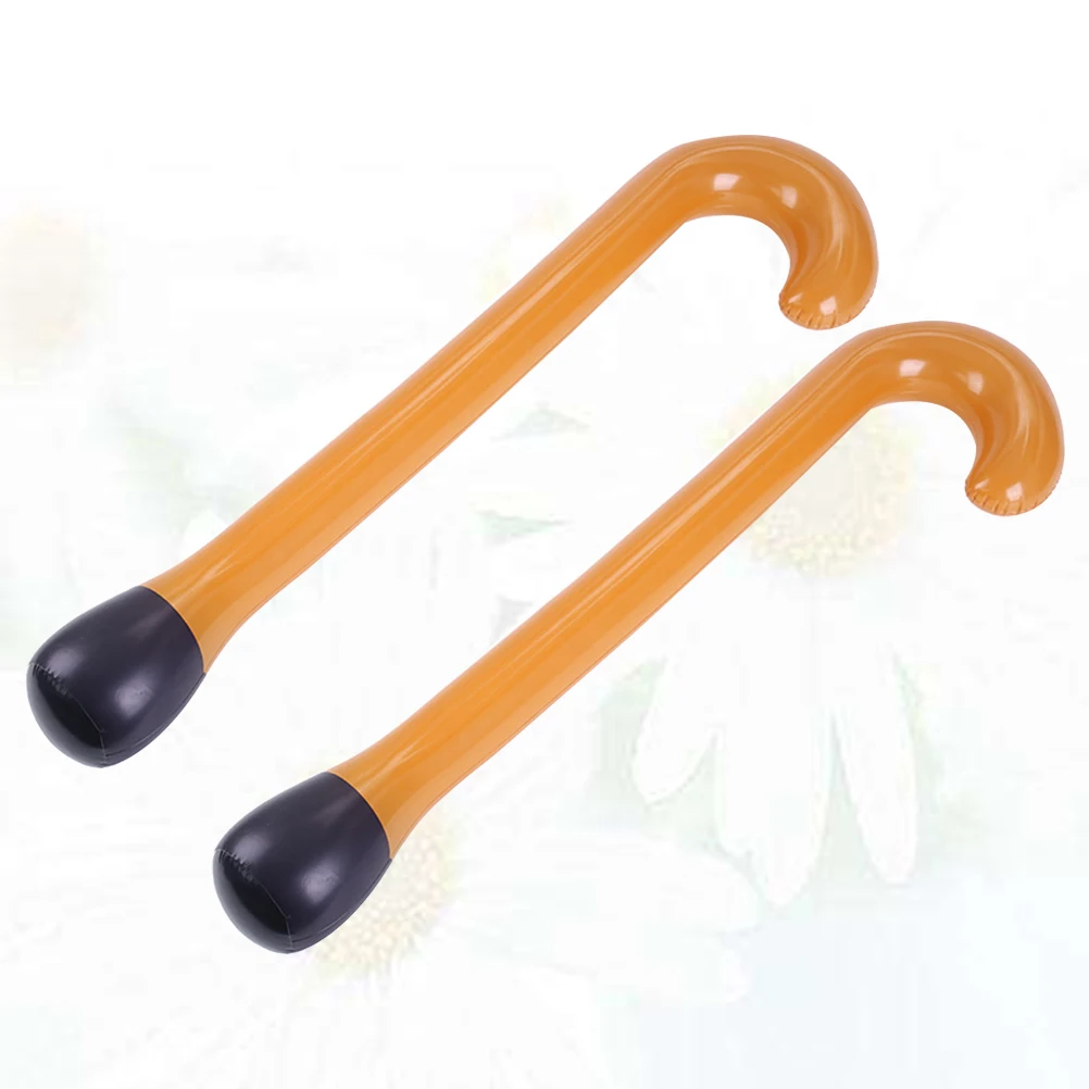 

2pcs Halloween Inflation Walking Sticks Creative Decorative Crutches Halloween Party Supplies Inflation (Single Crutch)