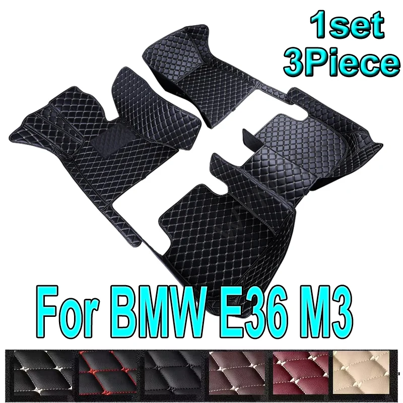 Custom Automotive Car Floor Mats For BMW E36 M3 1995 1996 1997 1998 1999 Auto Luxury Leather Men Women Car Mats Full Coverage