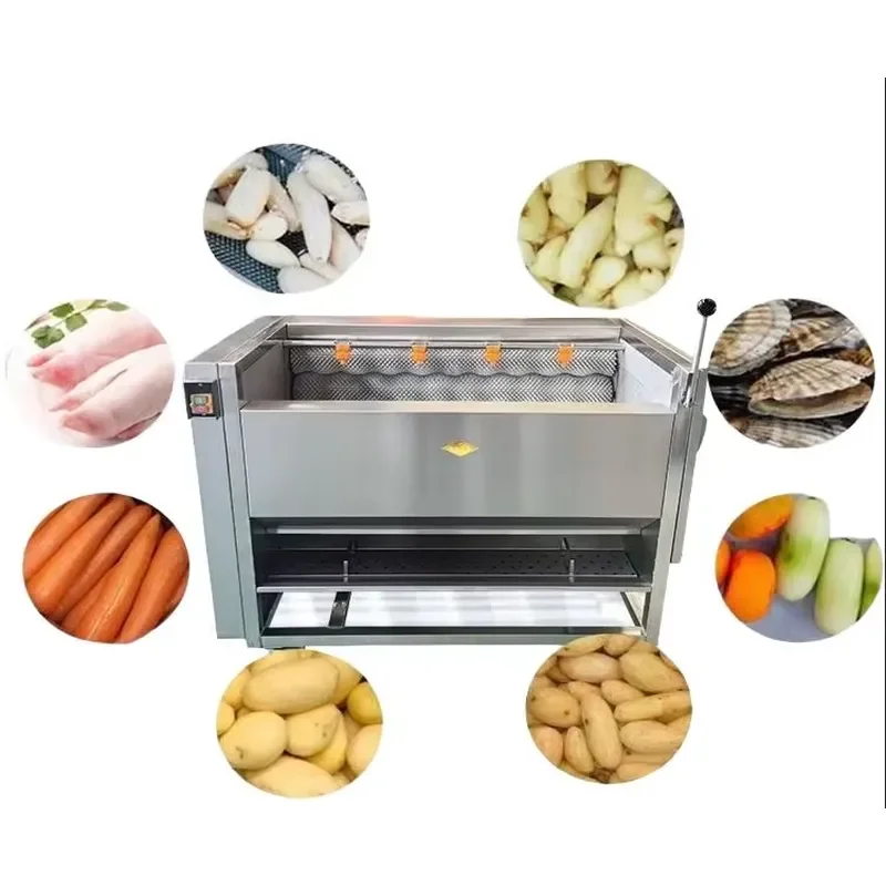 Brush Roller Vegetable Washing Peeling Machine Potato Carrot Washing Peeling Equipment Root Vegetable Brush Washing Machine