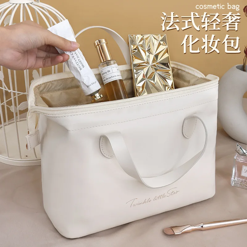 New Women's Handbag Makeup Bag High Appearance Value Cosmetic Organizer Large Capacity  Washing Bag Portable PU Cosmetic Bag