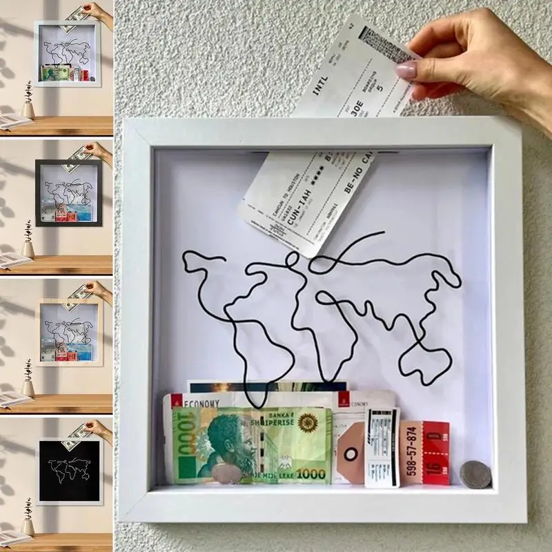 Adventure Archive Box Ticket Storage Box Postcard Souvenir Storage Box Map Box Photo Frame Deposit Box