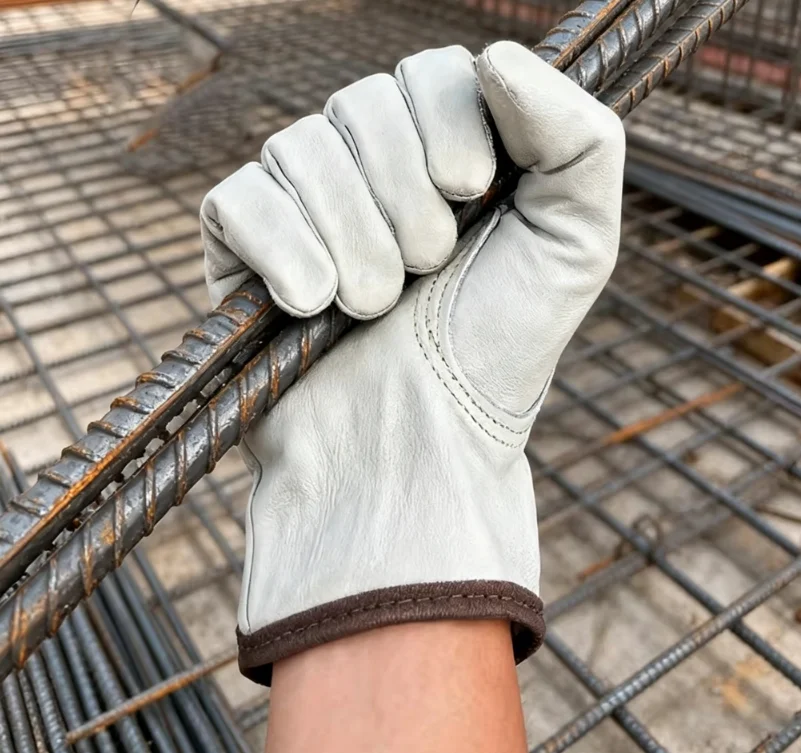 5 Pairs Cowhide Welding Gloves, Heat Insulated, Wear Resistant, Puncture Cut Resistant, Anti-Slip Protective Work Gloves R3086