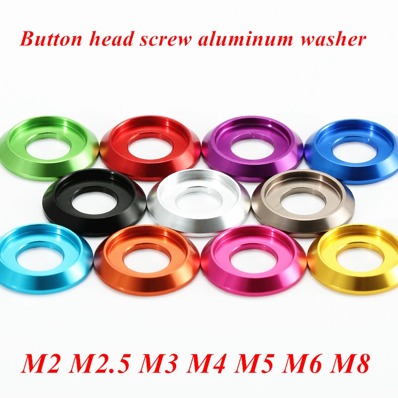 

5/10pcs aluminum cnc washer M2 M2.5 M3 M4 M5 M6 M8 colourful Aluminum cup head washer for button head screw bolts