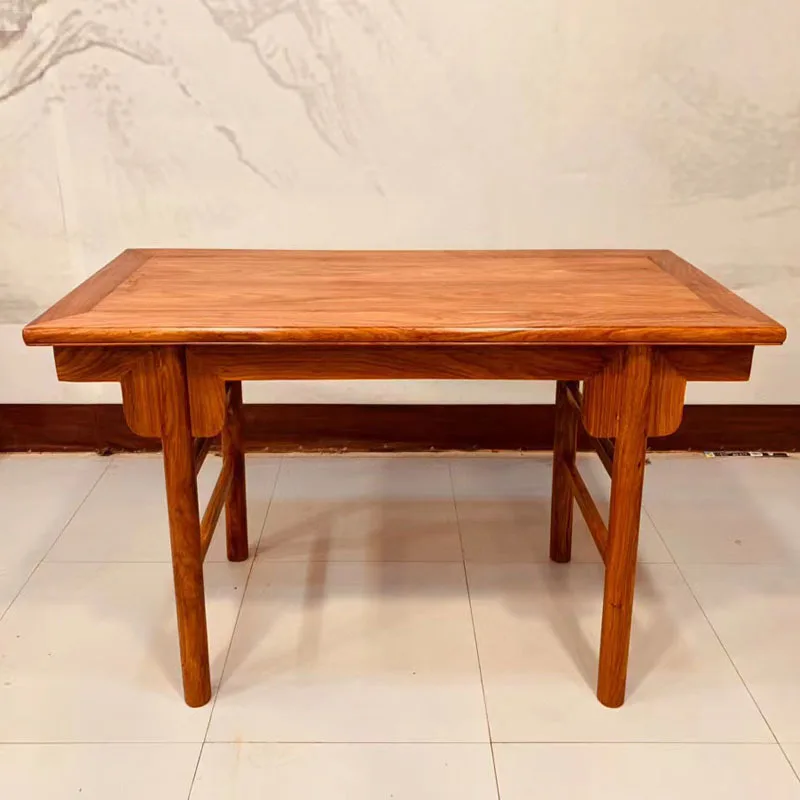 

Hedgehog red sandalwood Ming-style picture case new Chinese round leg calligraphy table all solid wood desk desk mahogany