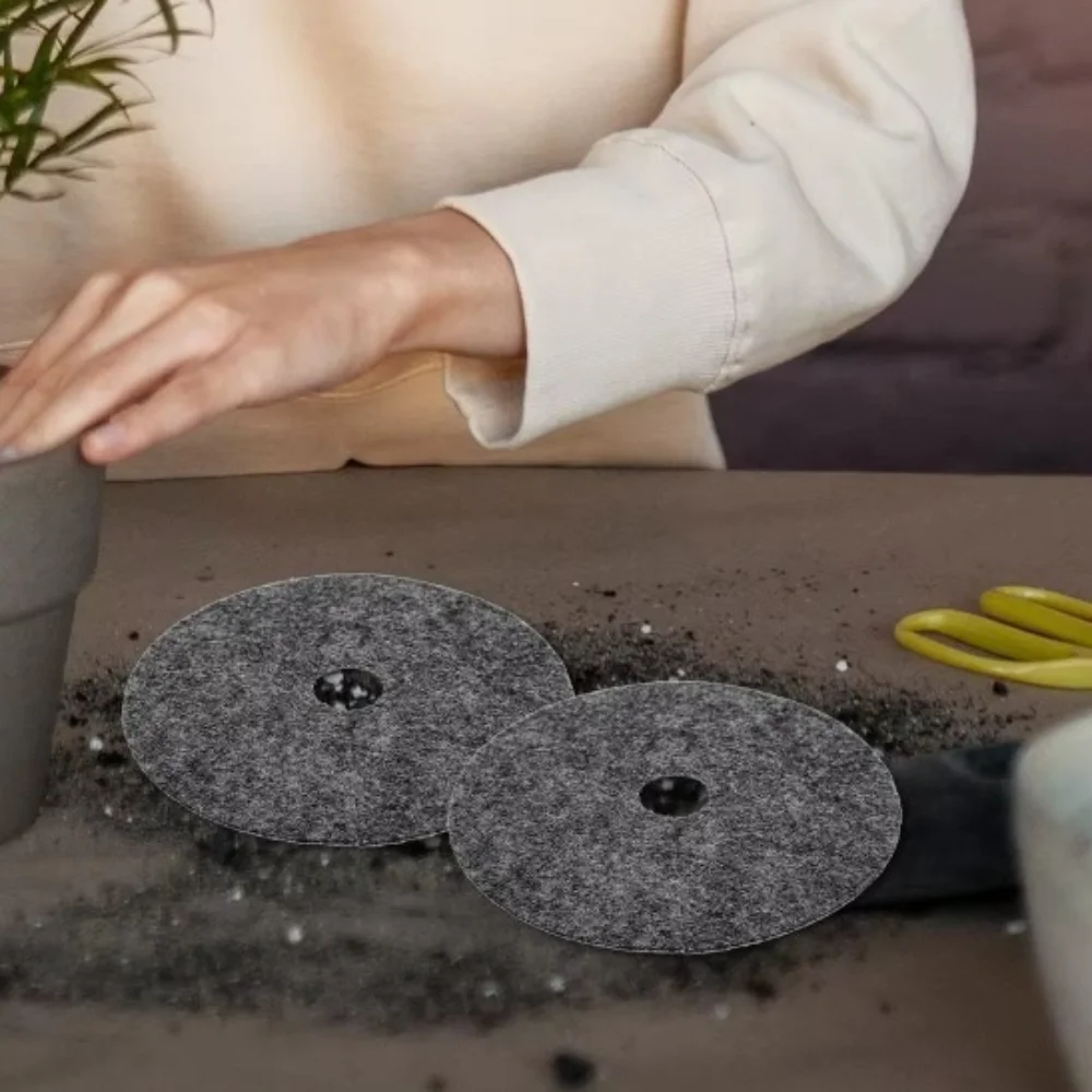 

20pcs Degradable Round Weeds Barrier Mats Moisturizing Non-woven Ecological Grass Mat Breathable Flower Pot Pad