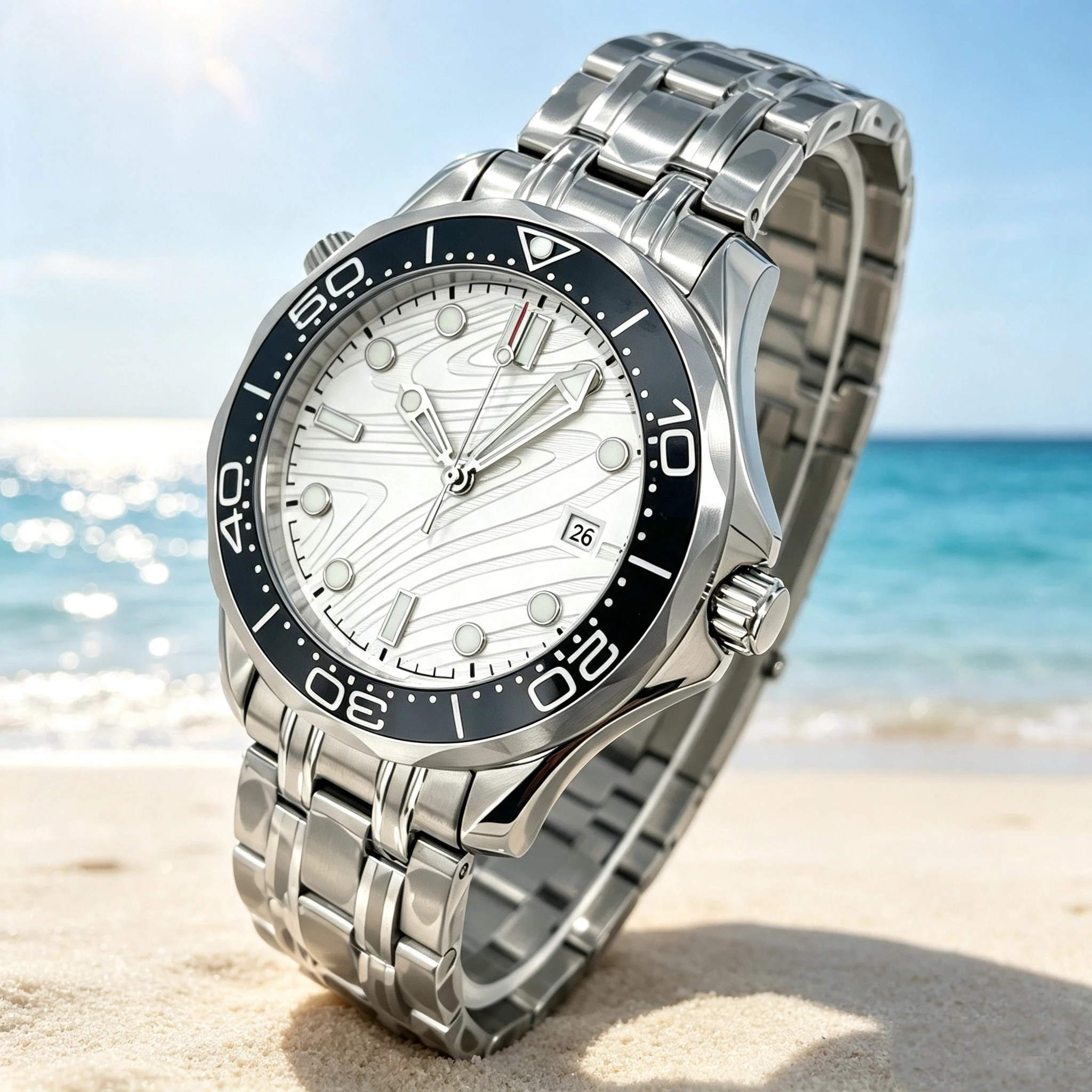 A Men's 40.5mm Water-Resistant Automatic Mechanical Wristwatch With Luminous Dial Hands, Suitable For Both Business And Casual w