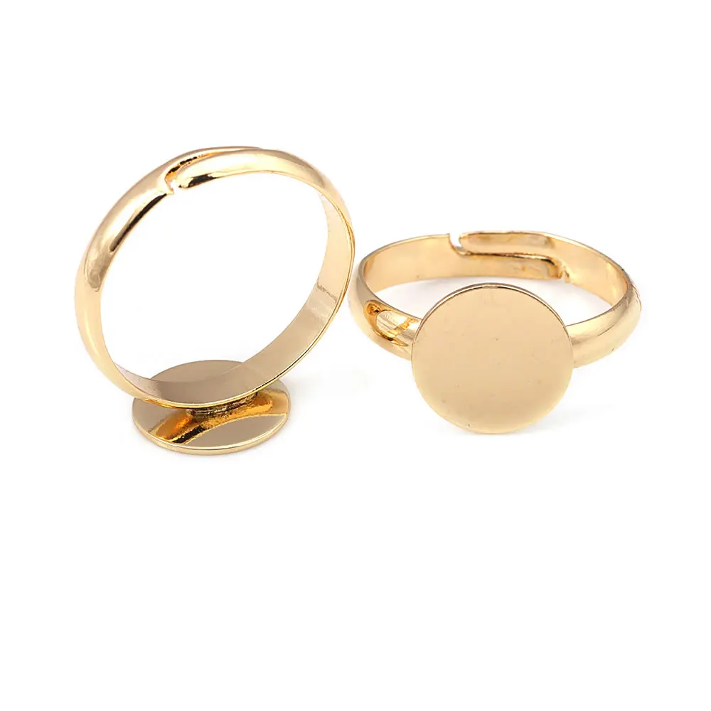 6MM 8MM 10MM 12MM 18K Gold Color Silver Color Brass Rings Trays Ring Base Ring Setting Jewelry Making Supplies Diy Accessories