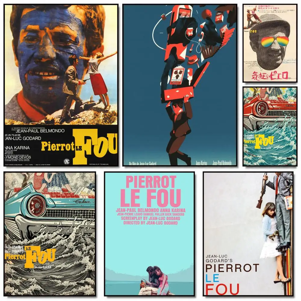 classic movie P-Pierrot le Fou-U Painting Calligraphy Artwork for Home Bedroom Office Wall Decoration Gift