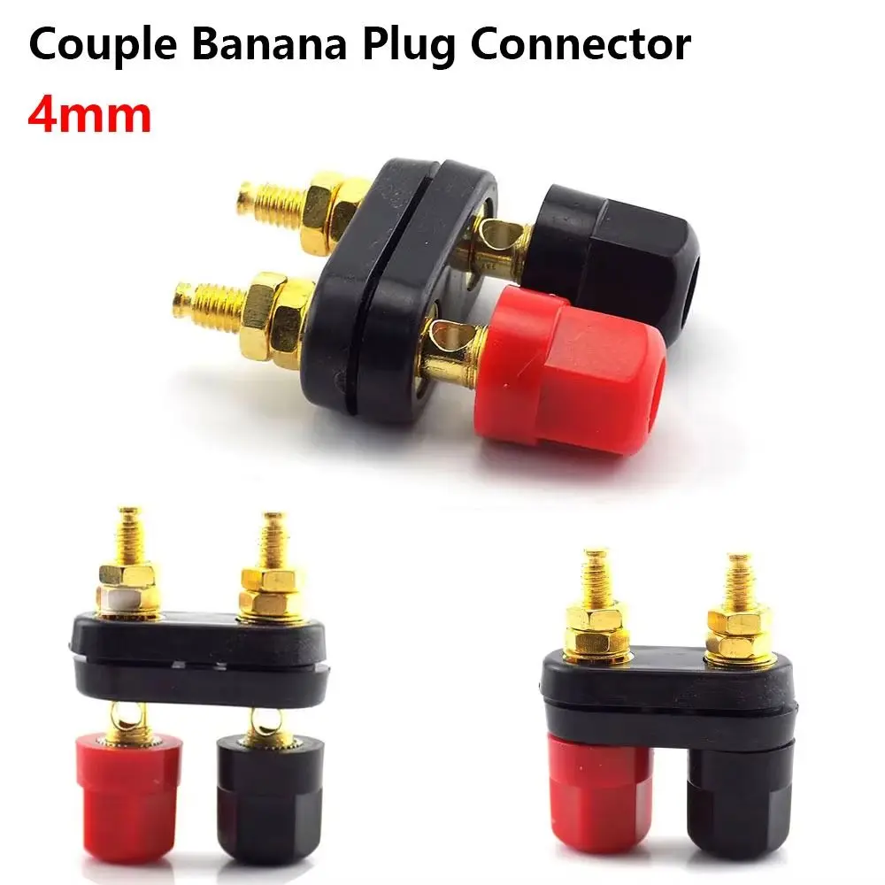 1 Conector Banana de 4mm, Doble Jack, para Modificación DIY, Poste de Conexión de Audio, Puerto de Audio Rojo y Negro para Cableado
