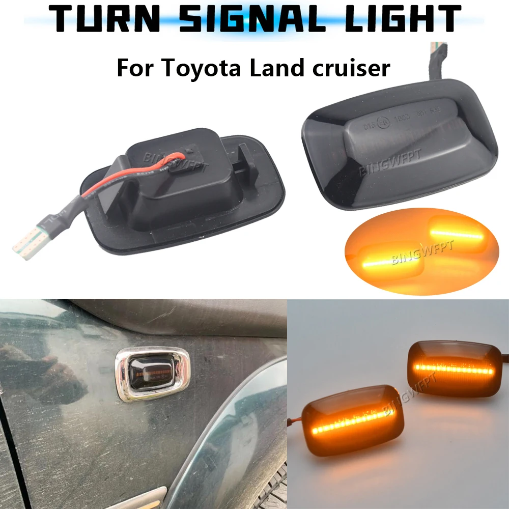 2X Dynamic LED Side Marker Indicator Blinker Lamp For Hilux N60 2002-2005 CAMRY 1992-2001 Toyota Land Cruiser 70 80 100 Series