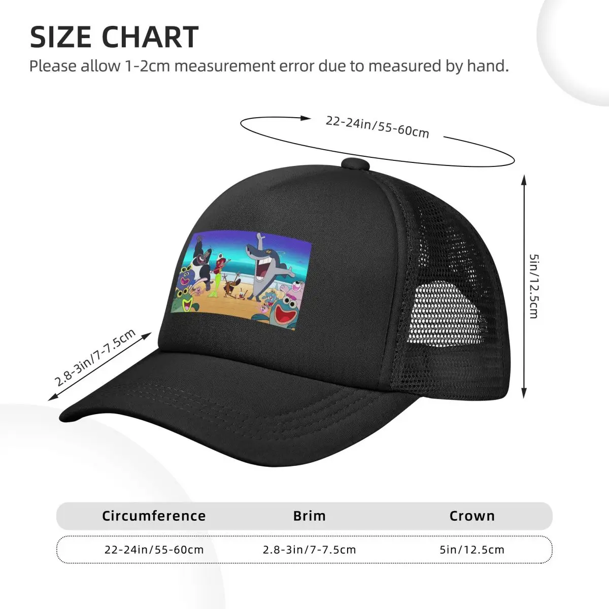 قبعات بيسبول شبكية للأطفال من Zig & Sharko Cartoons Snapback قبعات بيسبول عصرية قابلة للتنفس كاجوال Casquette للاستخدام الخارجي للجنسين #4