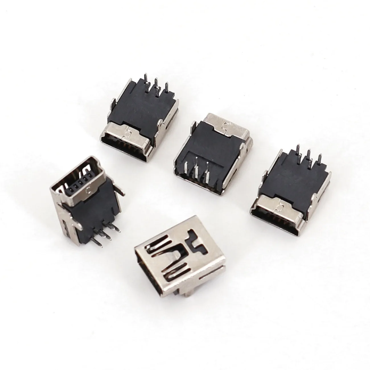 

100Pcs Mini USB Type B 5Pin DIP Right Angle 2Legs Female Socket PCB Mount Solder Connector