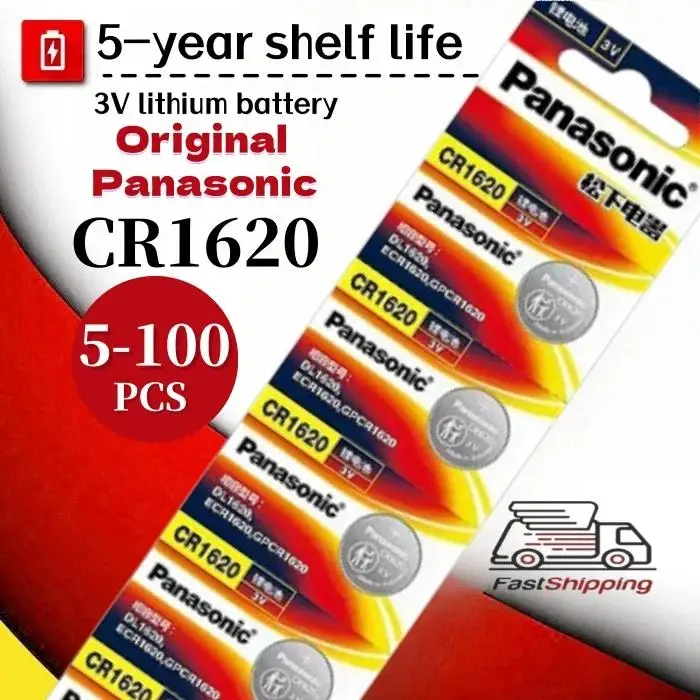 5-50PCS PANASONIC CR1620 CR 1620 3V Lithium Battery For Watch Calculator Clock Remote Control Toys Button Coins Cell